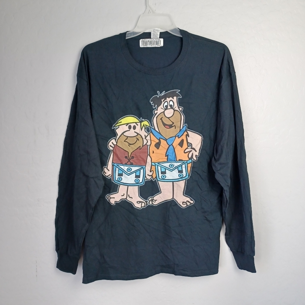 FLINTSTONES Men's Shirt Long Sleeve XL Black